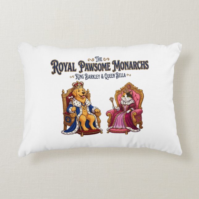Almofada Decorativa Os Monarcas Reais Pawsome (Frente)