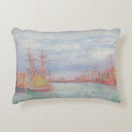 Almofada Decorativa Ostend Harbor por James Ensor (1900)