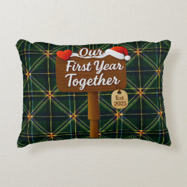 Almofada Decorativa Our First Year Together 2025 Wooden Sign