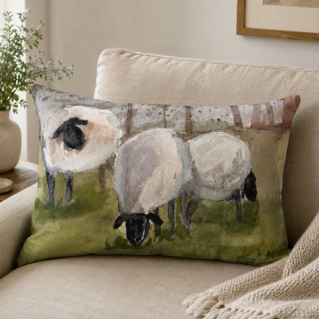 Almofada Decorativa Ovelhas Rústicas (Rustic Sheep Pillow)