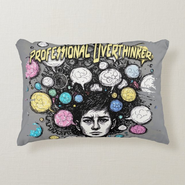 Almofada Decorativa overthinker funny design (Frente)
