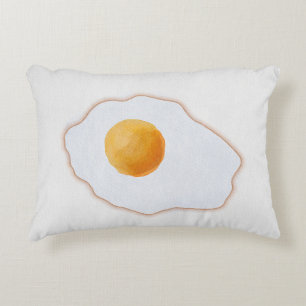 Almofada Decorativa Ovo Frito Estilo Aquarela Minimalista Arte Prin