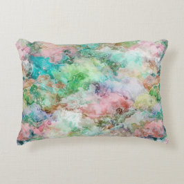 Almofada Decorativa Padrão Abstrato de Aquarela do Oceano Grunge