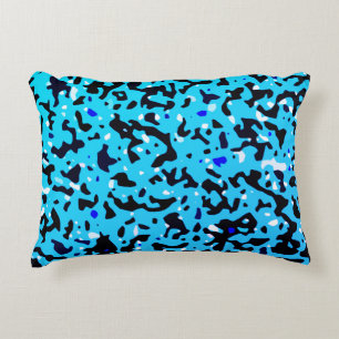 Almofada Decorativa Padrão Abstrato de Camo Azul
