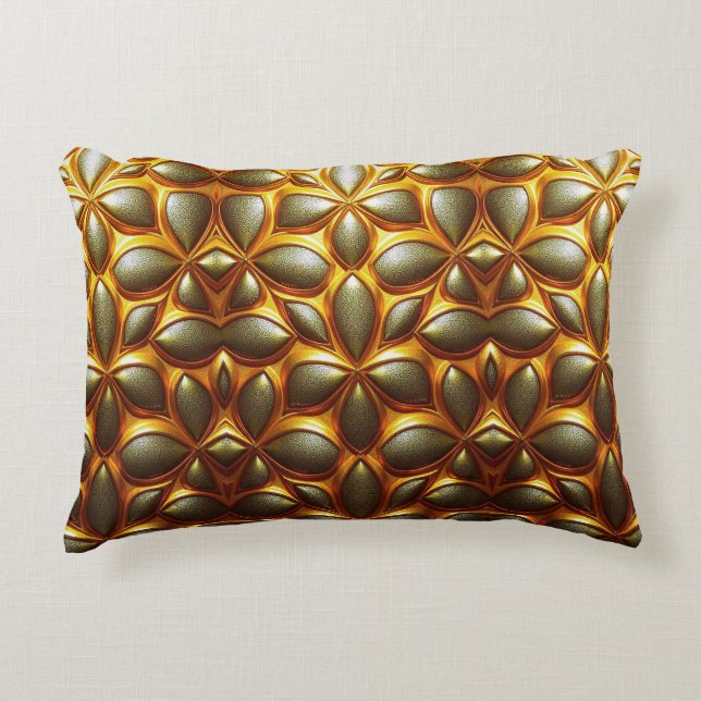 Almofada Decorativa padrão abstrato dourado (Frente)