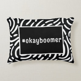 Almofada Decorativa Padrão Abstrato Preto e Branco com Hashtag Quarto 