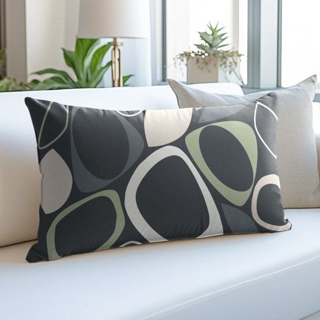 Almofada Decorativa Padrão Abstrato Verde Cinza Sage Moderno e Elegant (Criador carregado)