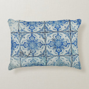 Almofada Decorativa Padrão Antiquado de Azulejos Portugueses - Azulej