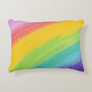 Almofada Decorativa Padrão Arco-Íris Colorido Acrílico Aquecido