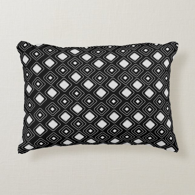Almofada Decorativa Padrão Aztec Geométrico Tribal de Boho Negro (Frente)
