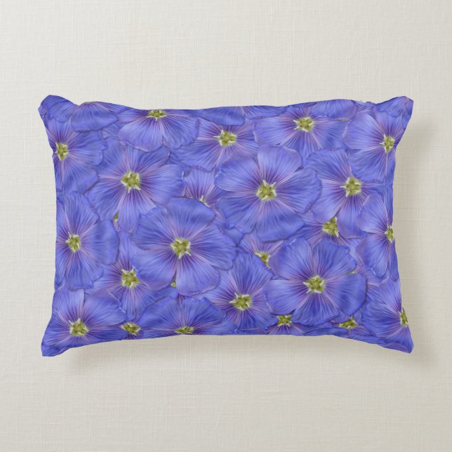 Almofada Decorativa Padrão Azul de Linho Invisível (Frente)