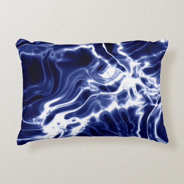Almofada Decorativa Padrão azul espiralado  (Frente)
