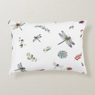 Almofada Decorativa Padrão Botânico Floral Greenery Watercolor