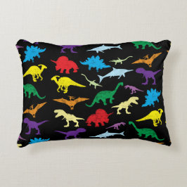 Almofada Decorativa Padrão Colorida Dinossauros Aquarela Crianças