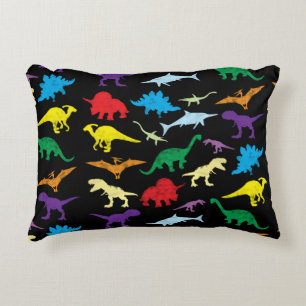 Almofada Decorativa Padrão Colorida Dinossauros Aquarela Crianças