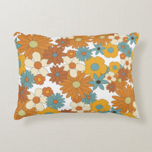 Almofada Decorativa Padrão Colorido da Flor Retro
