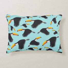 Almofada Decorativa Padrão Colorido de Aves Tropicais de Toco