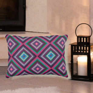 Almofada Decorativa Padrão Colorido do Comprimido Retroativo Boho Chic