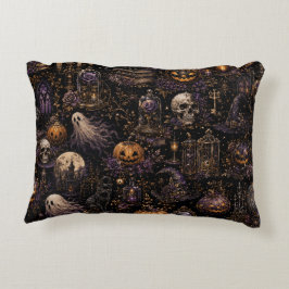 Almofada Decorativa Padrão contínuo assustador de Halloween gótico vin