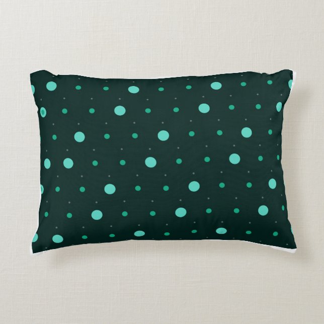 Almofada Decorativa Padrão contínuo de bolinhas verde-água (Frente)