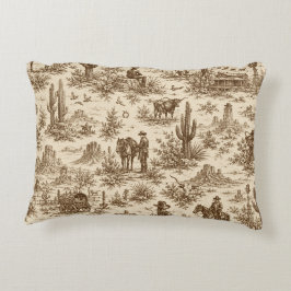 Almofada Decorativa Padrão contínuo de Toile do Deserto Ocidental Vint