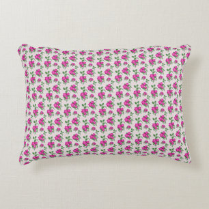 Almofada Decorativa Padrão contínuo floral rosa Aquarela elegante