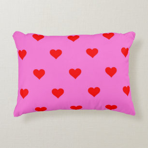 Almofada Decorativa Padrão Coração Simples, Vermelho Roxo