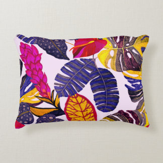 Almofada Decorativa Padrão criativo sem costura com folhas tropicais e