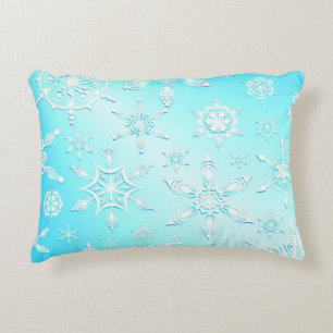 Almofada Decorativa Padrão Crystal Snowflakes