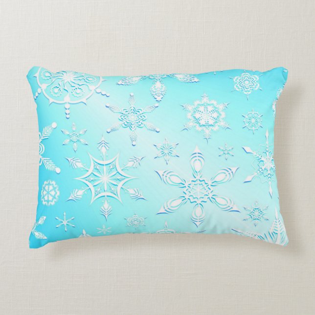 Almofada Decorativa Padrão Crystal Snowflakes (Frente)