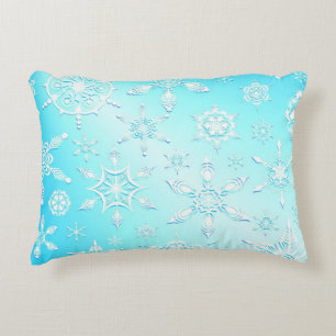 Almofada Decorativa Padrão Crystal Snowflakes