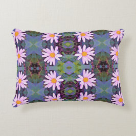 Almofada Decorativa Padrão da flor da margarida rosa retrorreflectora