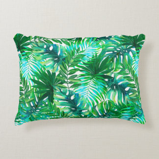 Almofada Decorativa Padrão das folhas tropicais aquáticas