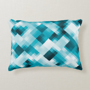Almofada Decorativa Padrão de Abstrato de preto branco azul