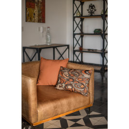 Almofada Decorativa Padrão de Abstrato Laranja de Pêssego Moderno