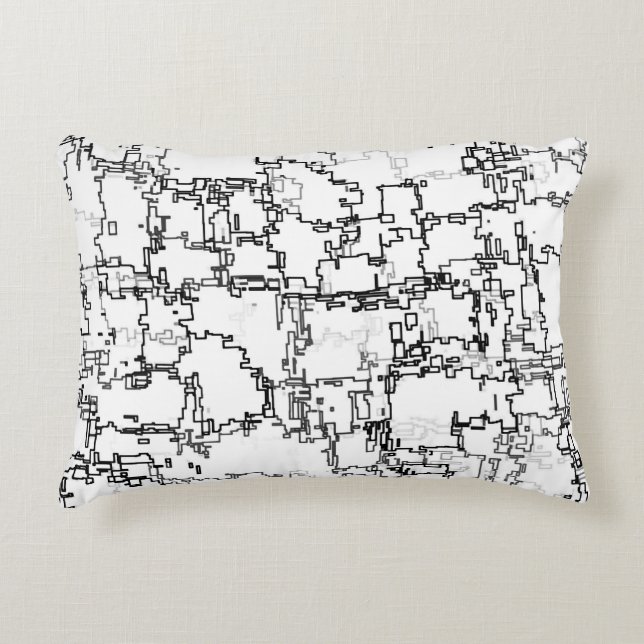 Almofada Decorativa Padrão de Abstrato preto e branco (Frente)