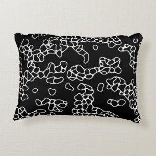 Almofada Decorativa Padrão de Abstrato único branco e preto legal