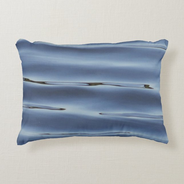 Almofada Decorativa Padrão de água azul (Frente)