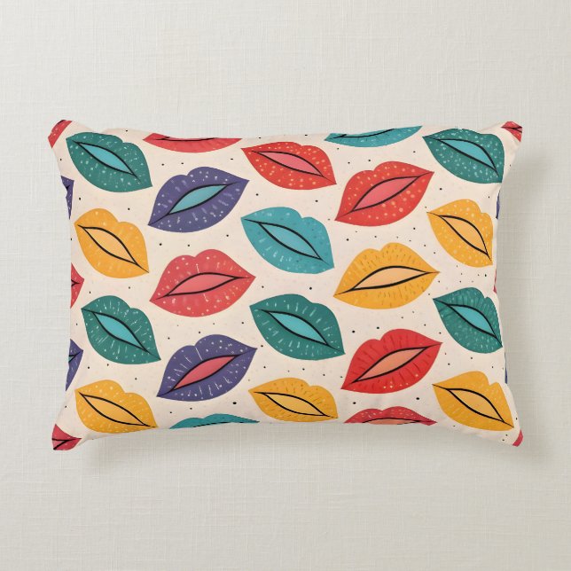 Almofada Decorativa Padrão de Beijo (Frente)
