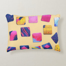 Almofada Decorativa Padrão de blocos coloridos do abstrato