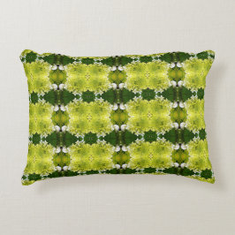 Almofada Decorativa Padrão de Blooms de Abstrato Verde Chartreuse