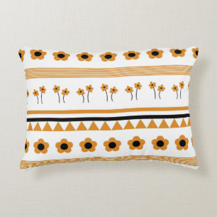 Almofada Decorativa Padrão de Boho do Triângulo do Flor de Faixa de Bo