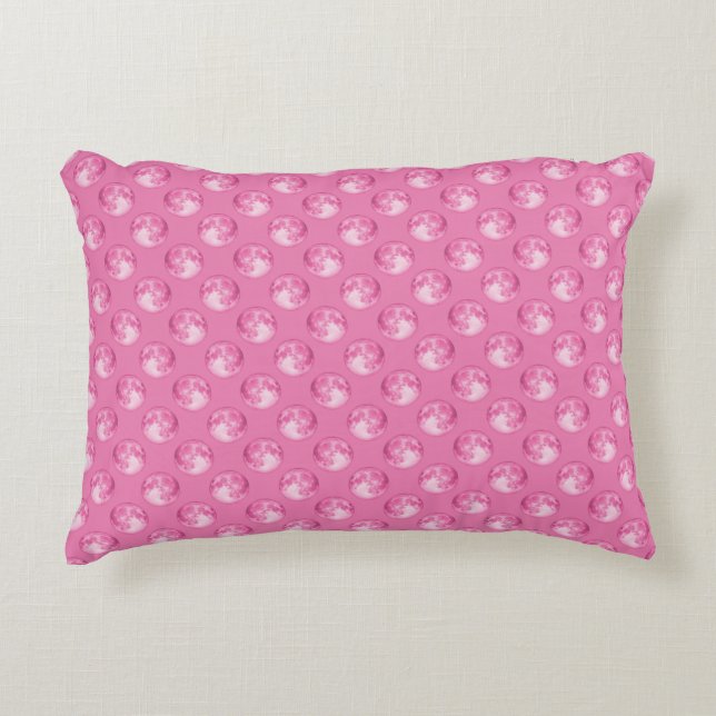 Almofada Decorativa Padrão de bolhas cor-de-rosa (Frente)