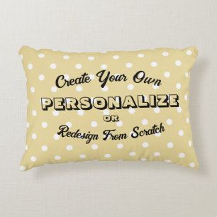 Almofada Decorativa Padrão de Bolinhas Pastel - Amarelo