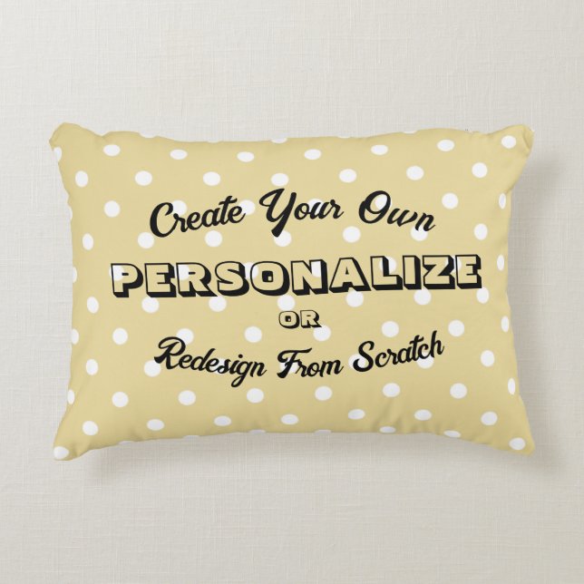 Almofada Decorativa Padrão de Bolinhas Pastel - Amarelo  (Frente)