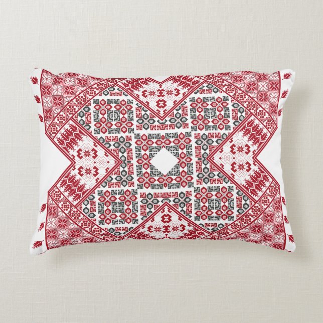 Almofada Decorativa Padrão de Bordado Palestino (Frente)