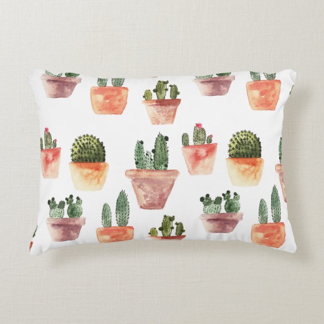 Almofada Decorativa Padrão de Cactus Propulso Verde (Frente)