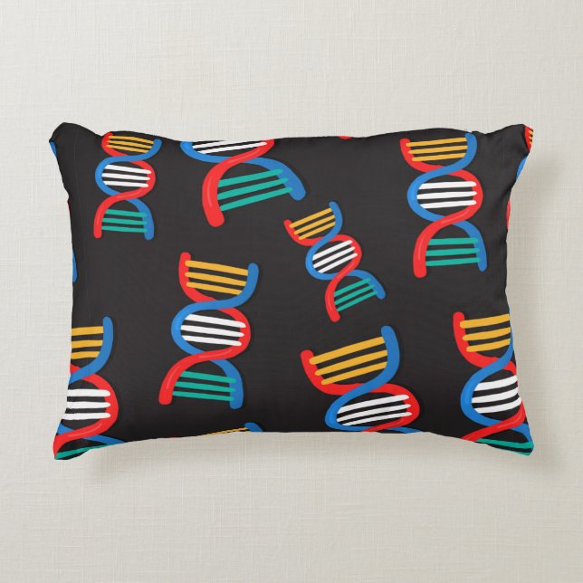 Almofada Decorativa padrão de cadeias de dna (Frente)