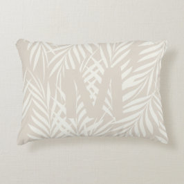 Almofada Decorativa Padrão de Cappuccino de Leite com Folhas de Palmei