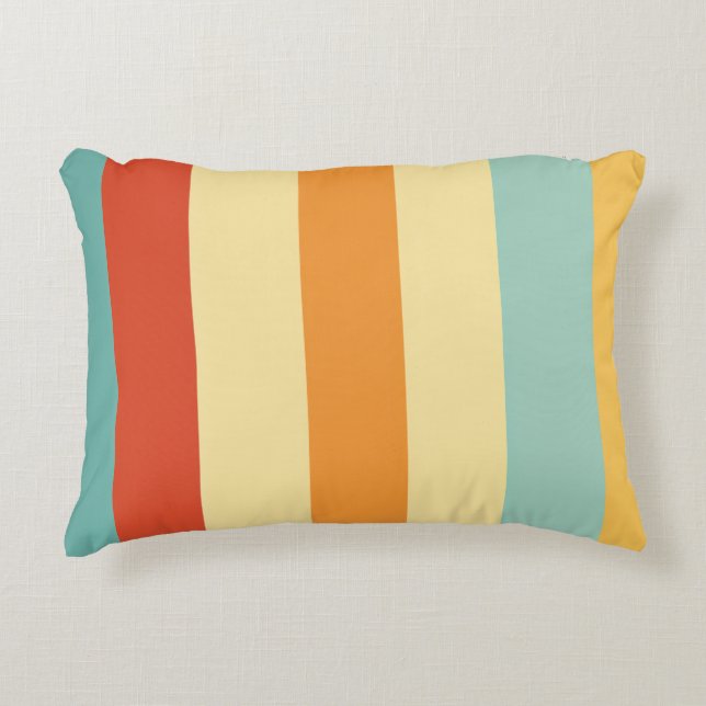 Almofada Decorativa Padrão de cores com striping retroativo (Frente)